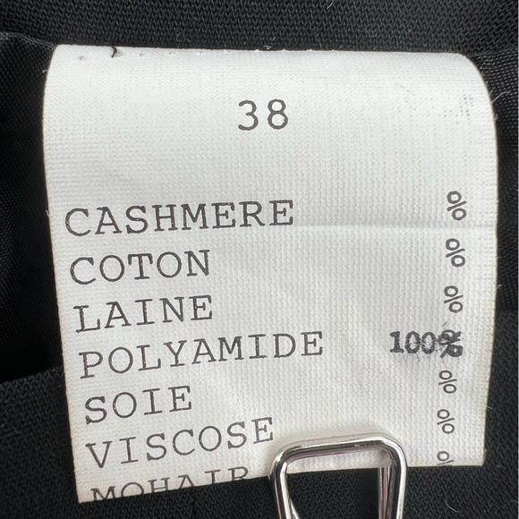 Le Ca Wear Black Pleated Back Slit Lined Skirt Size 38 Women's - Picture 4 of 5